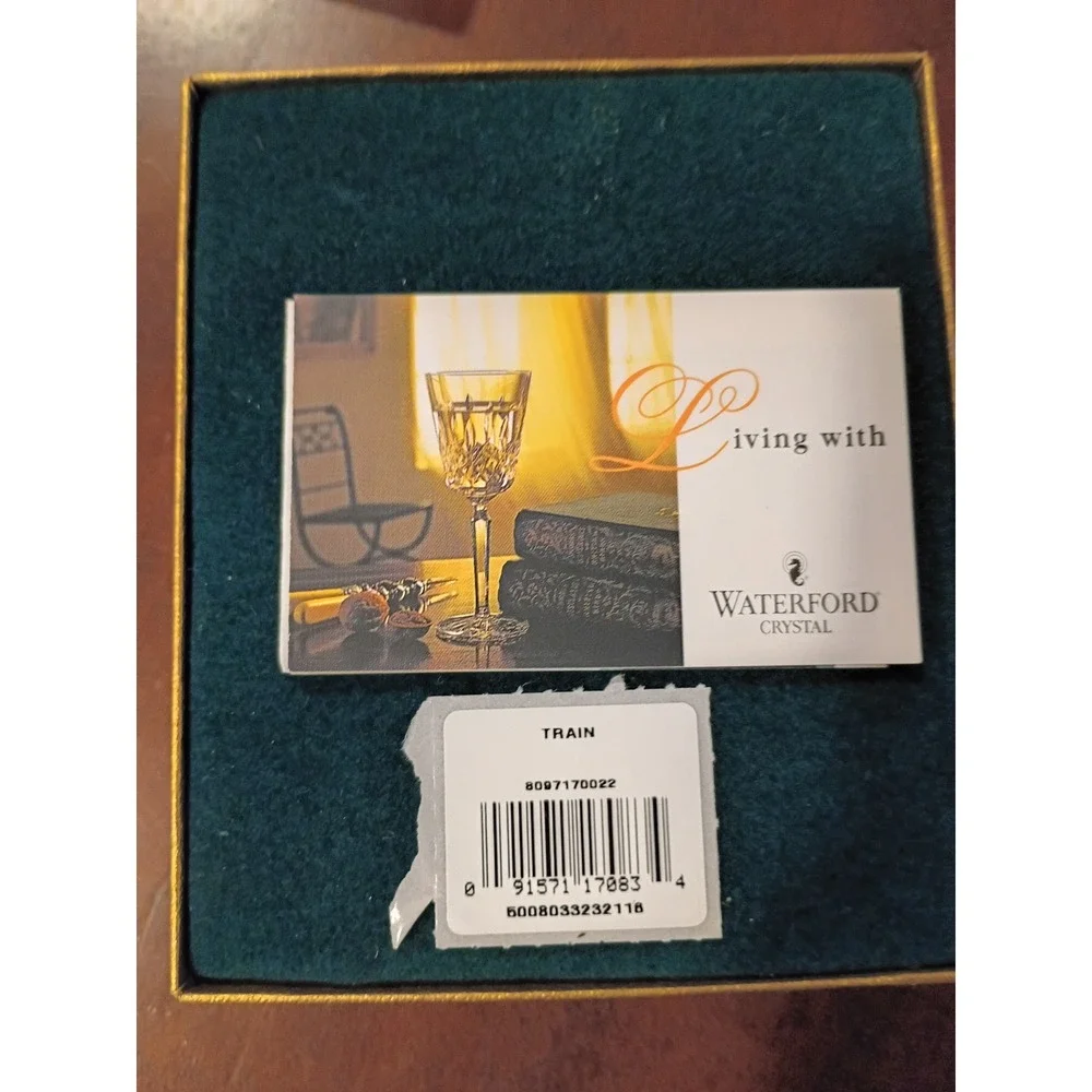 Waterford Crystal My First Train Ornament Clear Lead Glass Steam Engine Boxed